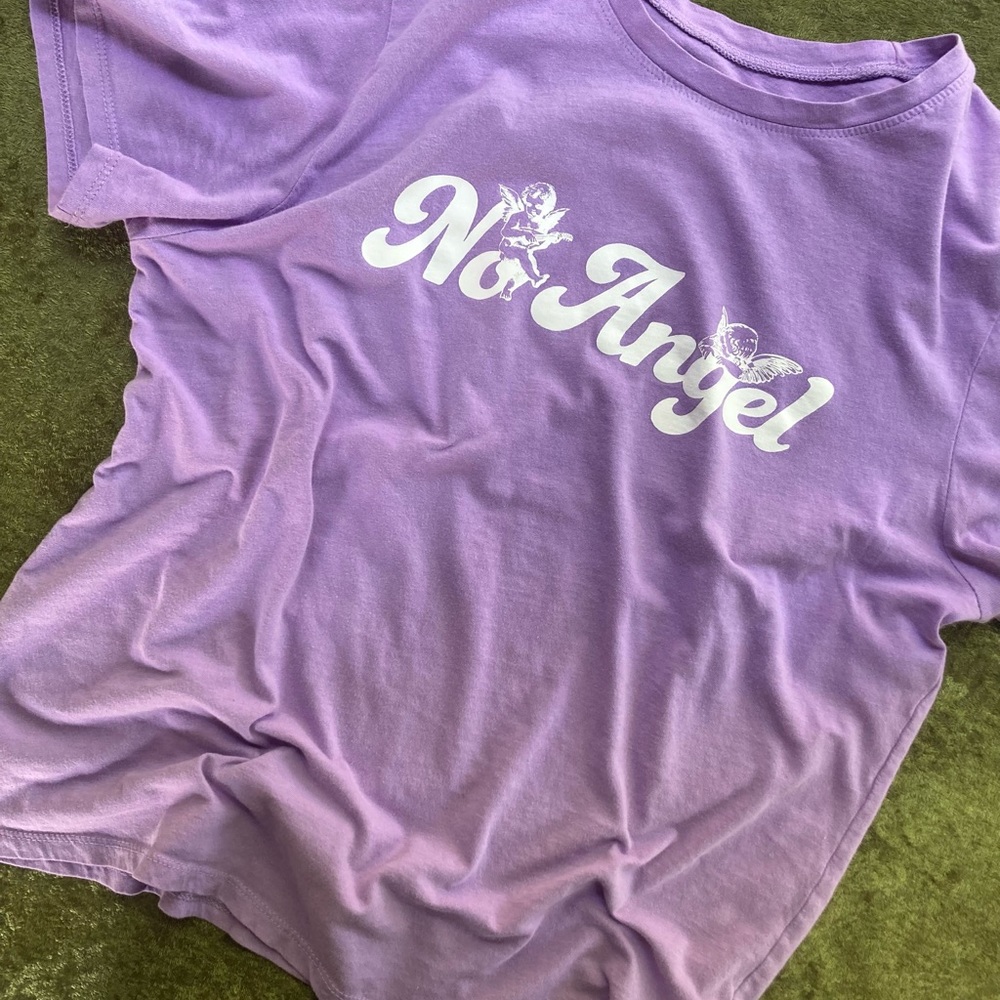 “No Angel“ Graphic Short Sleeve T-shirt